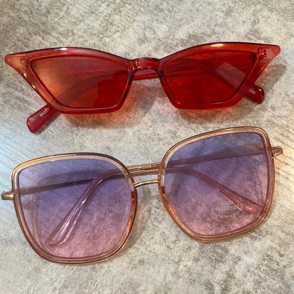Fashion Statement Sunglasses Red Fierce / Large Pink Purple Ombré
